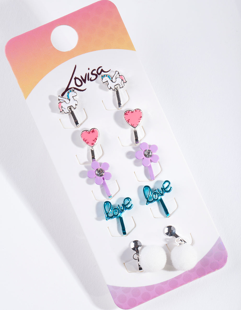 Kids Flower Clip-On Earring 5-Pack