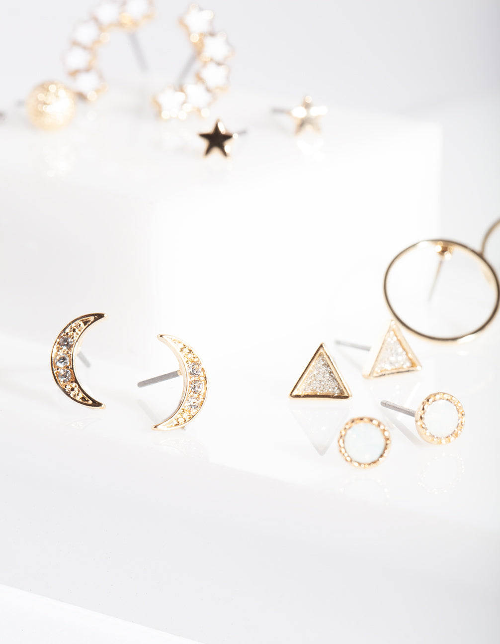Gold Diamante Mini Earring Stud 8-Pack