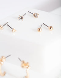 Gold Essential Snake Earring Stud 5-Pack - link has visual effect only