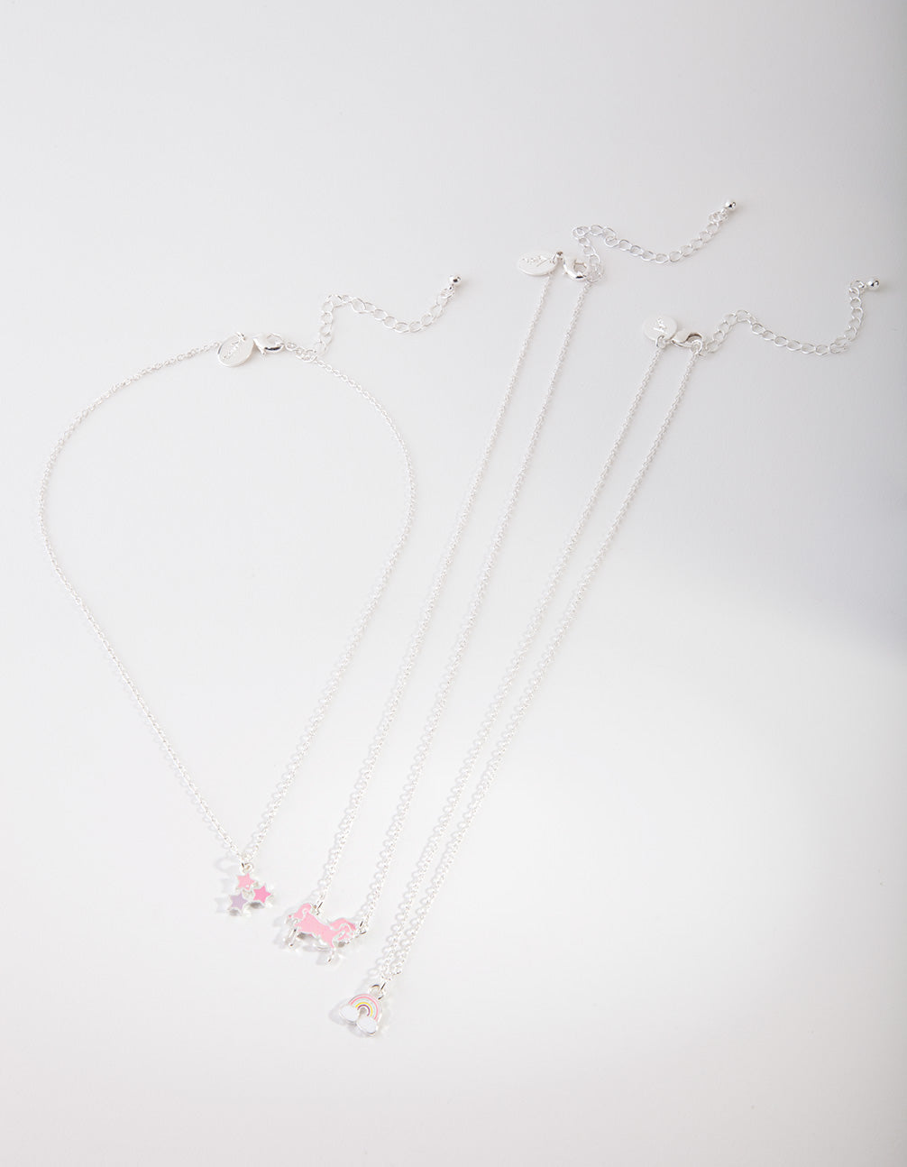 Kids Silver Ditzy Unicorn Charm Necklace Pack