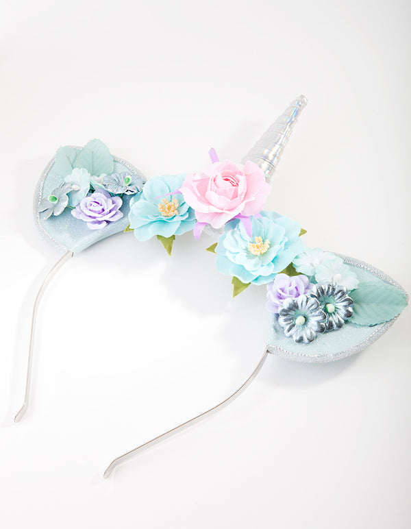 Kids Fabric Flower Unicorn Headband