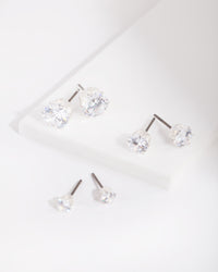Cubic Zirconia Round Stud Earring Pack - link has visual effect only