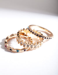 Gold Rainbow Multi Ring 5-Pack - link has visual effect only