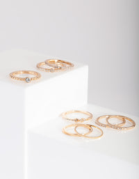 Gold Eternal Diamante Ring Pack - link has visual effect only