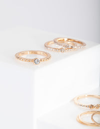 Gold Eternal Diamante Ring Pack - link has visual effect only