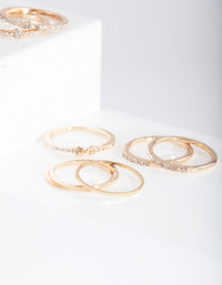 Gold Eternal Diamante Ring Pack - link has visual effect only