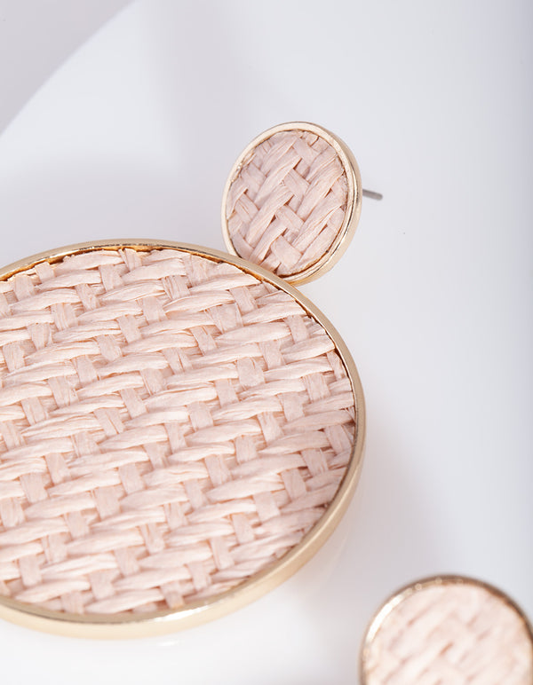 Pink Basket Weave Earrings