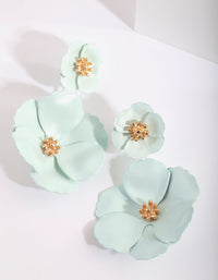 Blue Flower Wrap Earrings - link has visual effect only