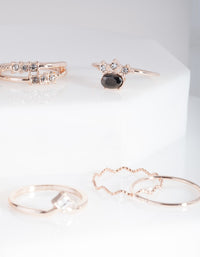 Rose Gold Gem Ring Stack Pack - link has visual effect only