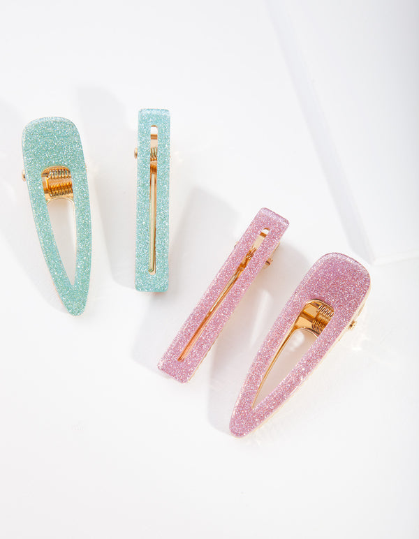 Kids Acrylic Mixed Resin Clip 4-Pack