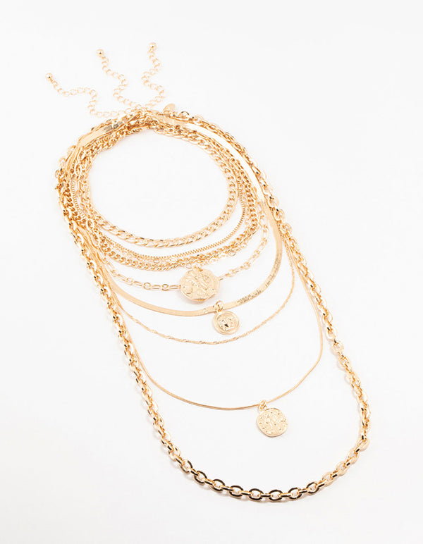 Gold Layered Pendant Necklace