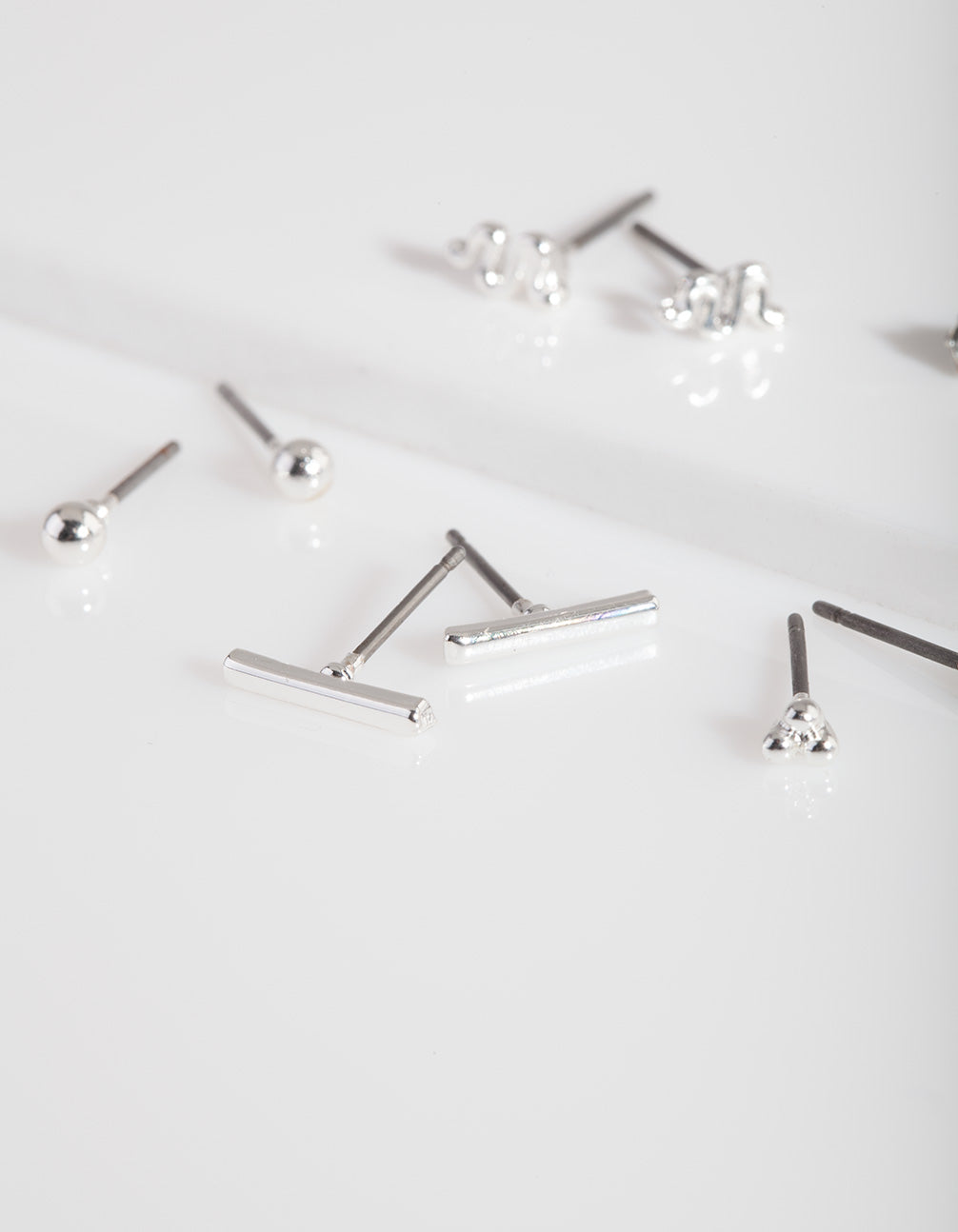 Silver Micro Snake Earring 5-Pack