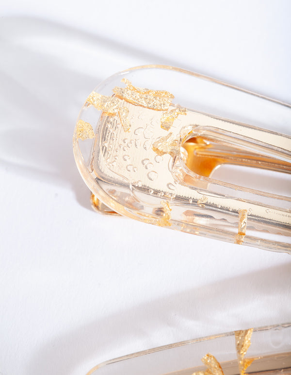 Gold Speckled Hair Clip Pack