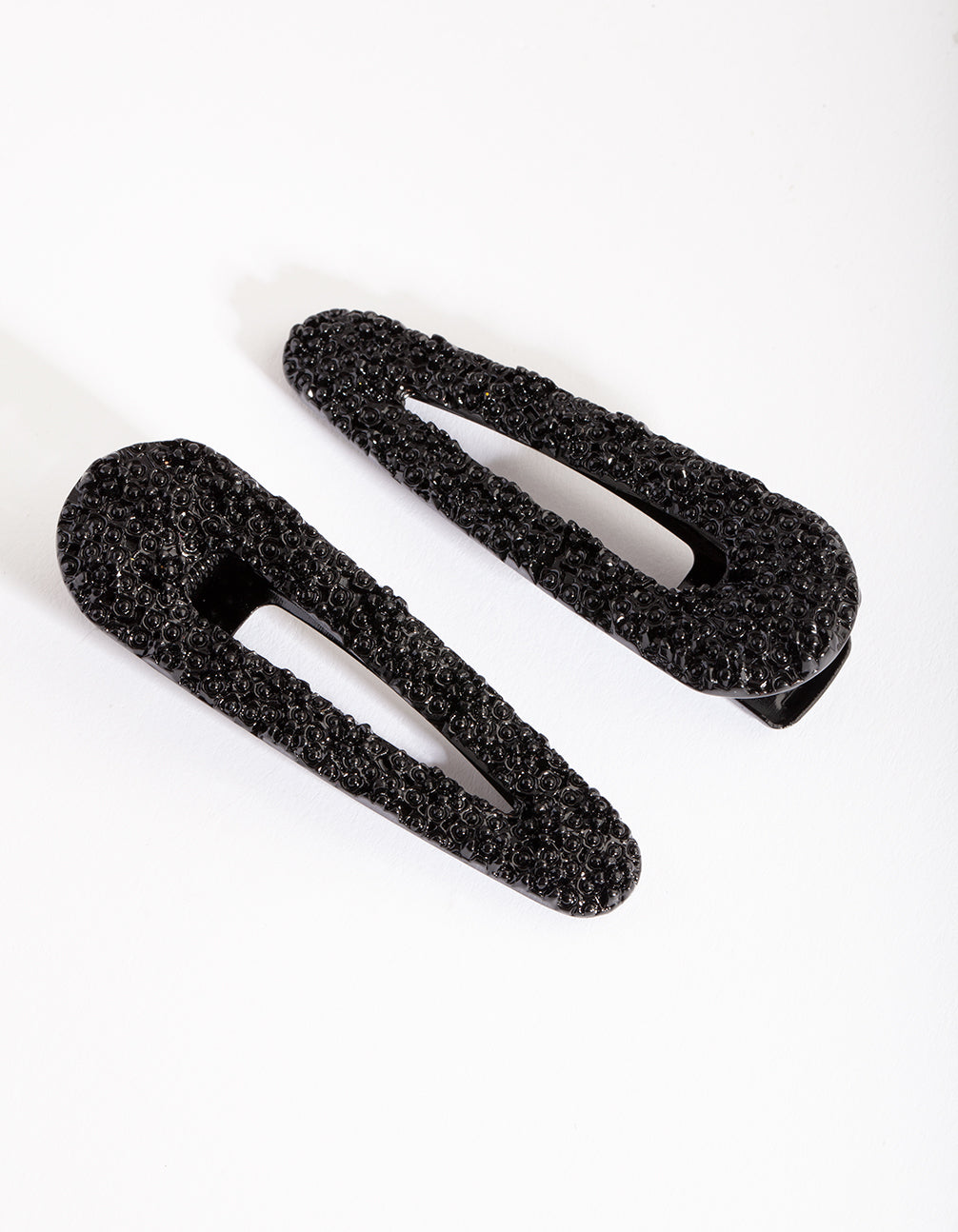 Black Textured Hair Clip Pack