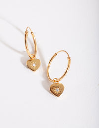 Gold Plated Sterling Silver Mini Heart Hoop Earring - link has visual effect only
