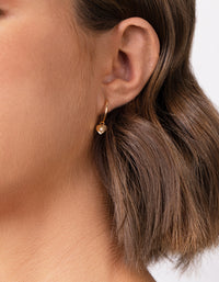 Gold Plated Sterling Silver Mini Heart Hoop Earring - link has visual effect only