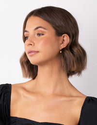 Gold Plated Sterling Silver Mini Heart Hoop Earring - link has visual effect only