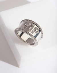 Rhodium "VIP" Diamante Ring - link has visual effect only