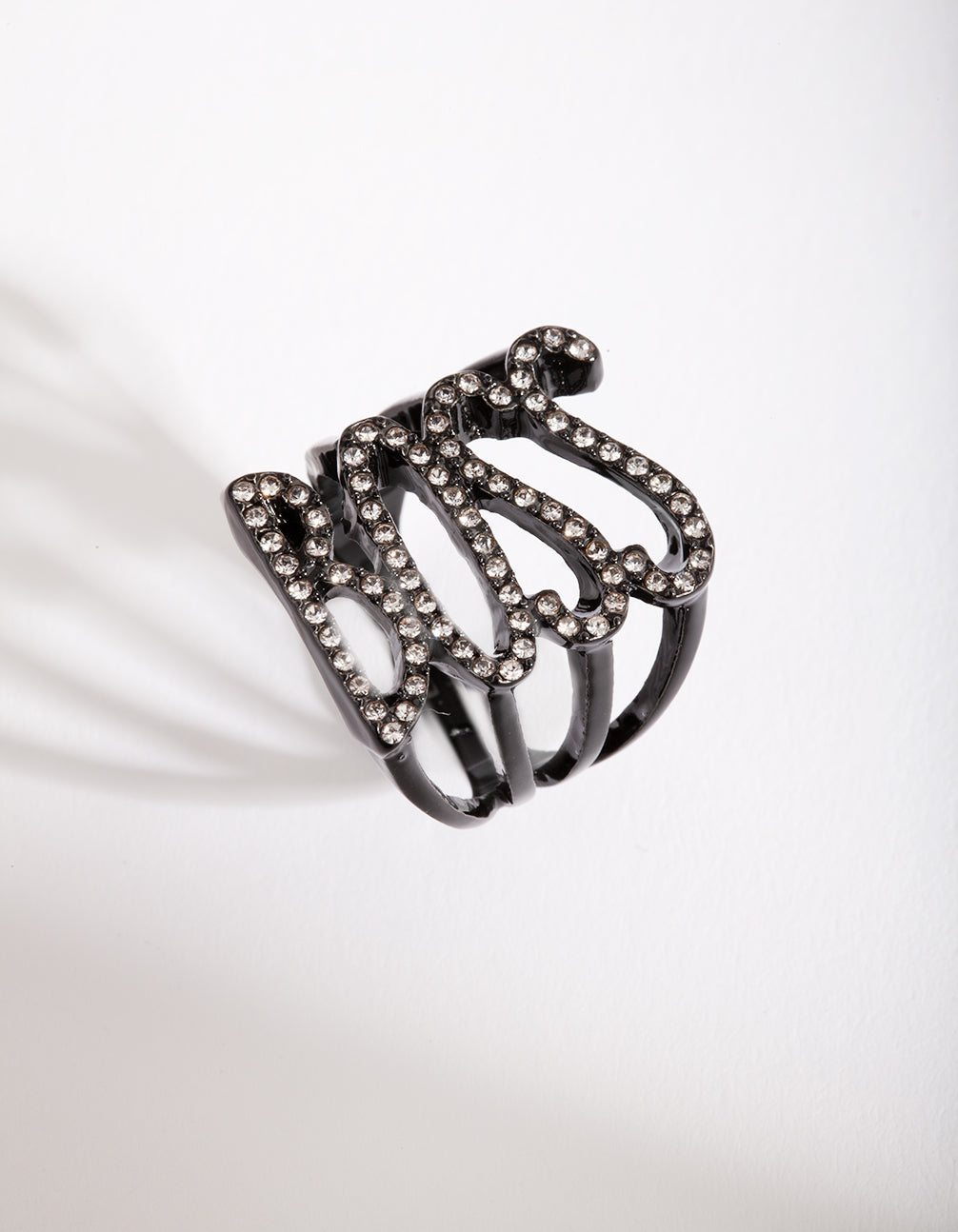 Black Diamante "Boss" Ring