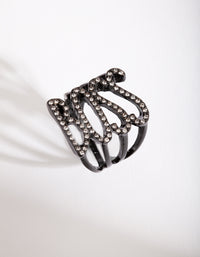 Black Diamante "Boss" Ring - link has visual effect only