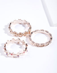 Rose Gold Botanical 3 Stack Ring Pack - link has visual effect only