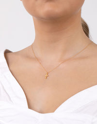 Gold Plated Sterling Silver Cross Necklace - link has visual effect only