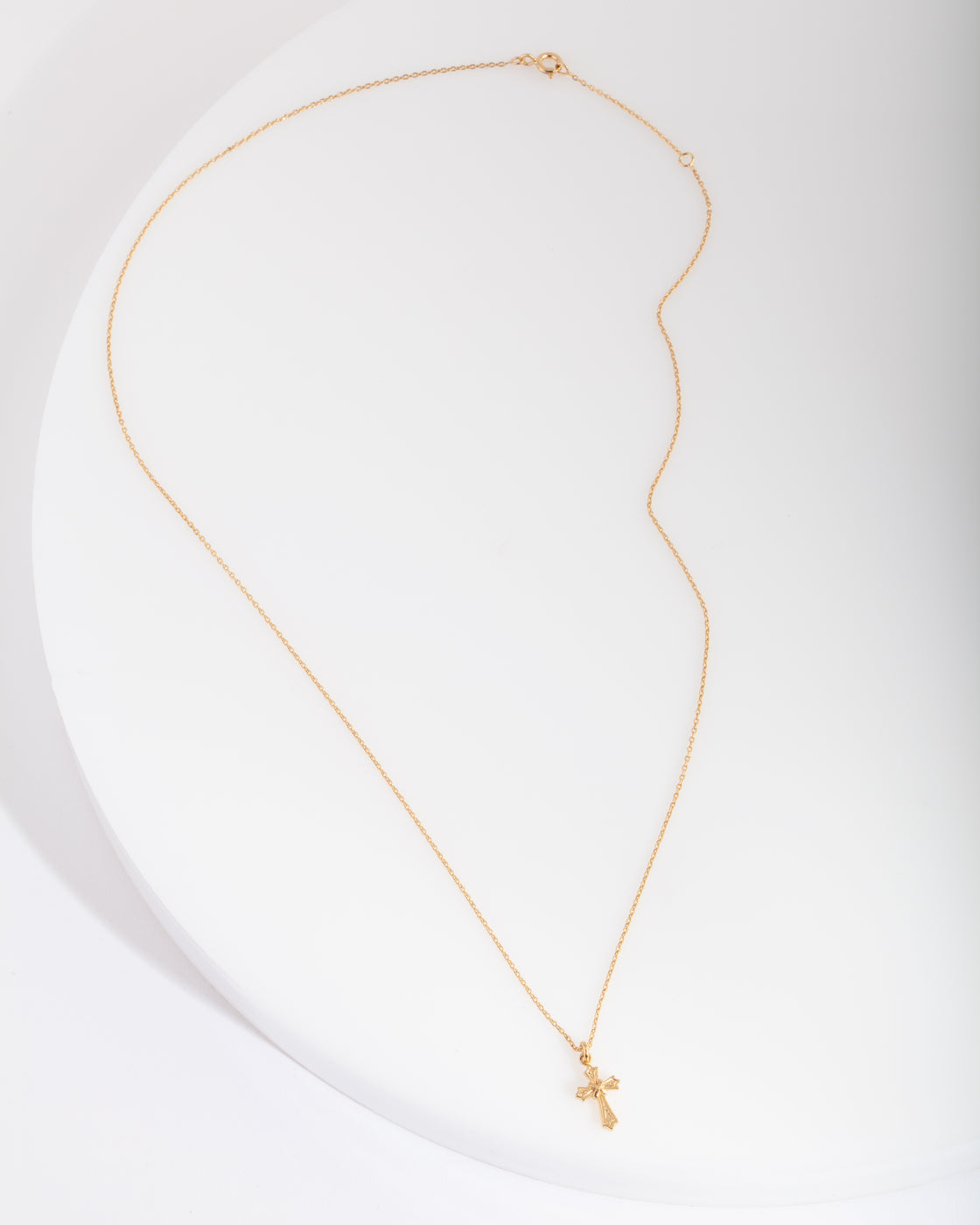 Gold Plated Sterling Silver Cross Necklace