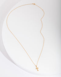 Gold Plated Sterling Silver Cross Necklace - link has visual effect only