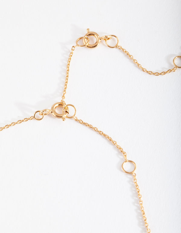 Gold Plated Sterling Silver Small Heart Anklet Bracelet