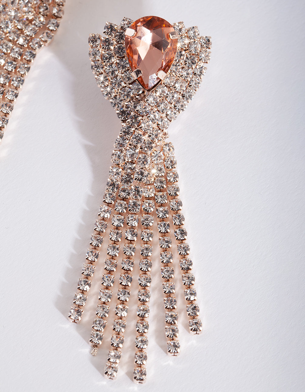 Rose Gold Pink Diamante Earrings