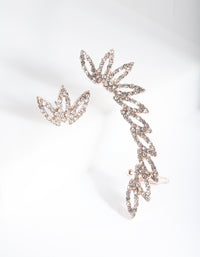 Rose Gold Diamante Leaf Ear Cuff - link has visual effect only