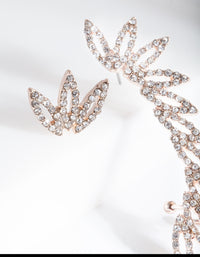 Rose Gold Diamante Leaf Ear Cuff - link has visual effect only