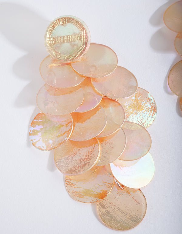 Reflective Shell Disc Earrings