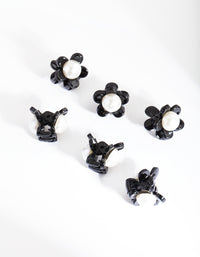 Black Pearl Mini Hair Claw Clips 6-Pack - link has visual effect only