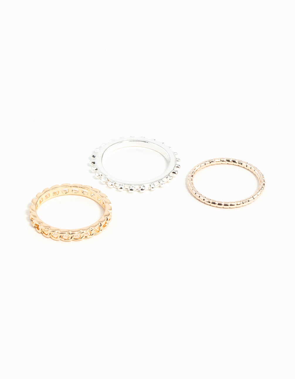 Mixed Metal Chain Ring Stack