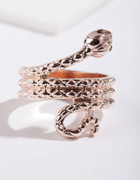 Rose Gold Etched Snake Ring - link has visual effect only