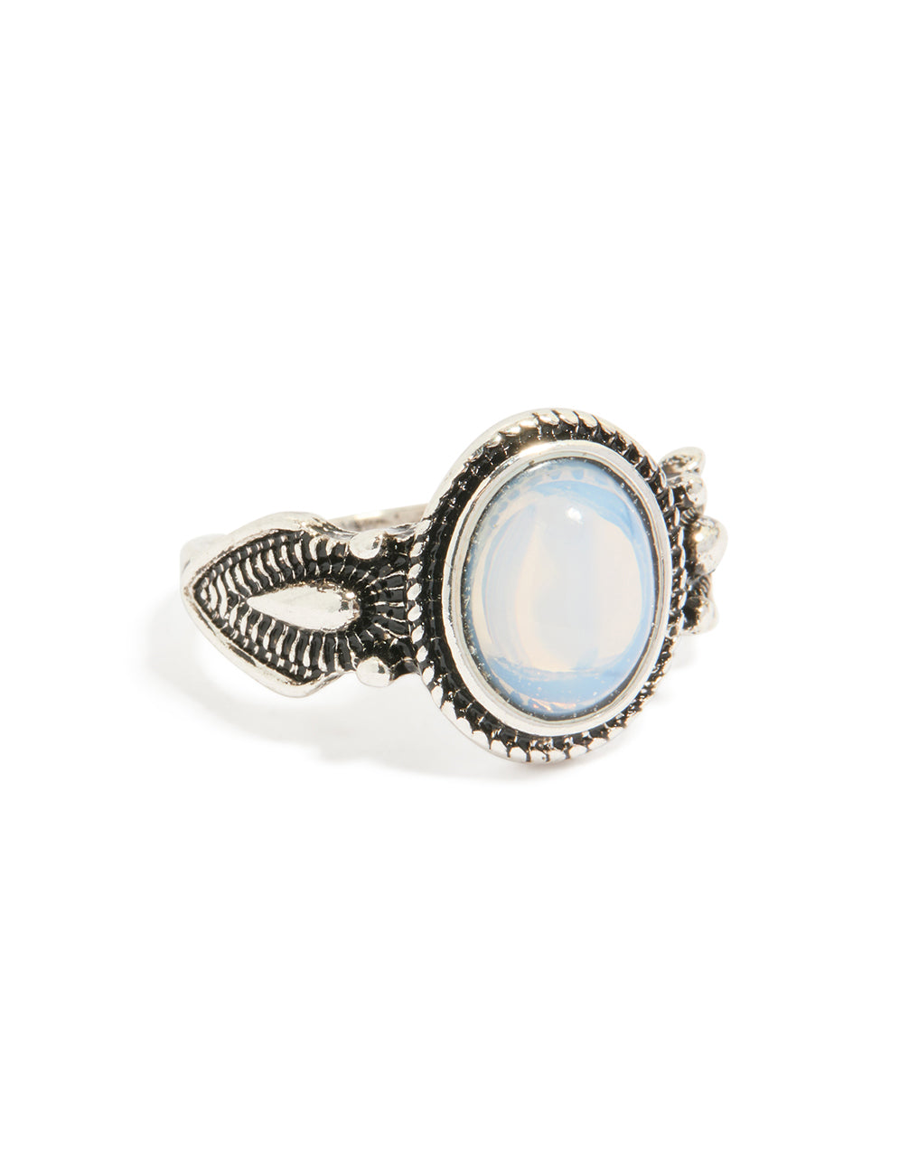 Antique Silver Oval Moonstone Ring