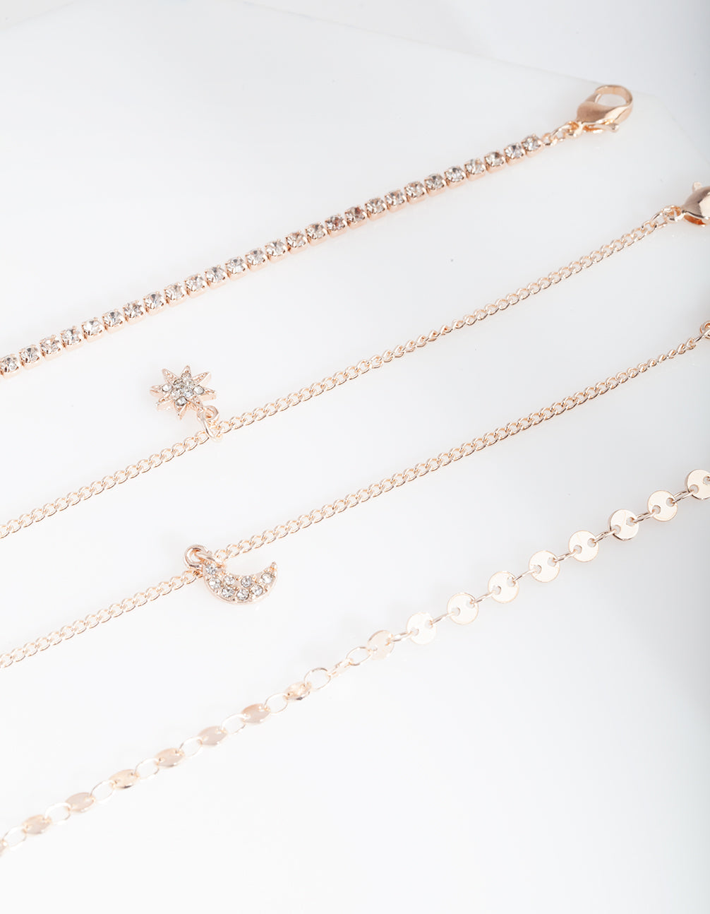 Rose Gold Celestial Bracelet Anklet 4-Pack