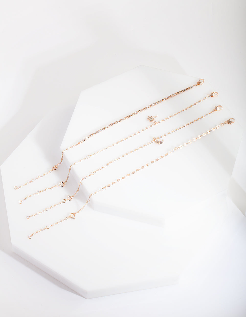 Rose Gold Celestial Bracelet Anklet 4-Pack