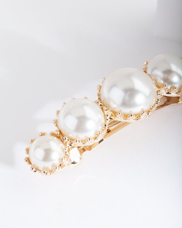 Large Graduating Pearl Hair Clip