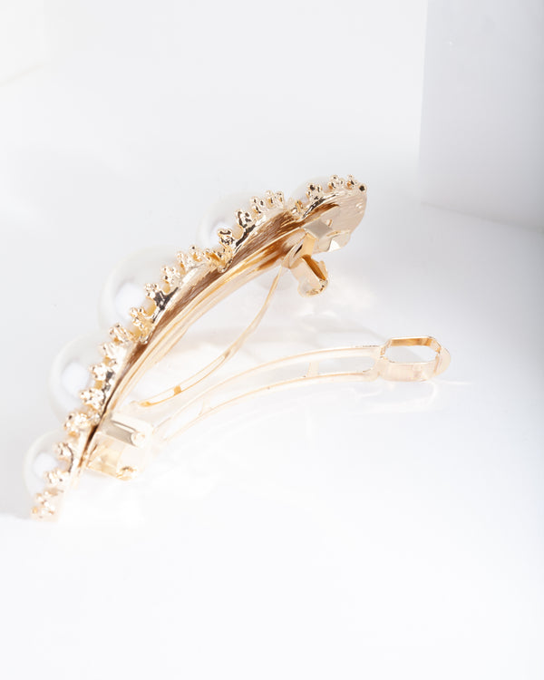 Large Graduating Pearl Hair Clip