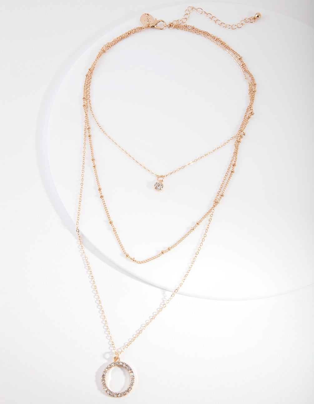 Gold Diamante Circle Necklace
