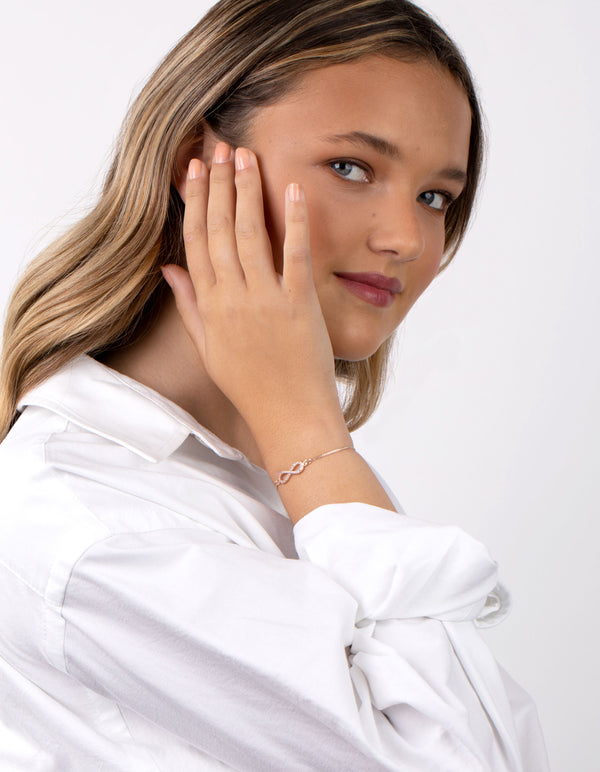 Rose Gold Infinity Diamante Bracelet