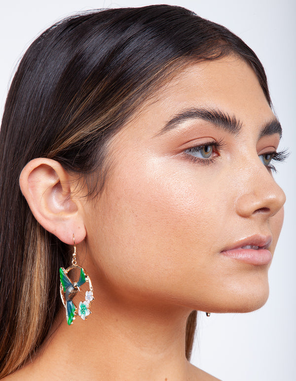 Midnight Wings Out Bird Earrings