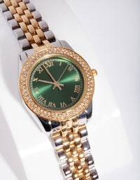 Mixed Metal Classic Watch - link has visual effect only