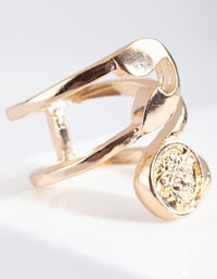 Gold Medusa Safety Pin Ring - link has visual effect only