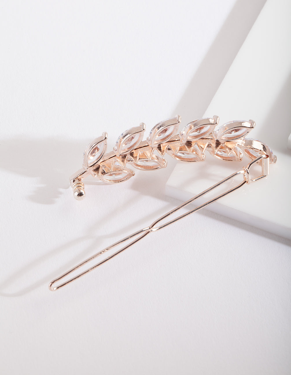 Cubic Zirconia Rose Gold Laurel Clip