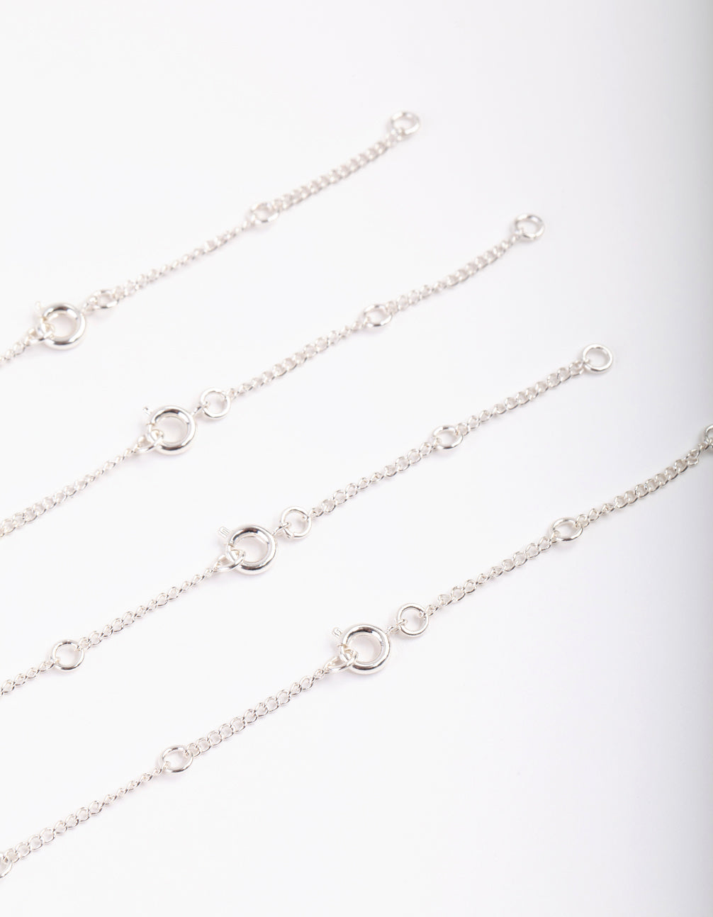 Silver Cubic Zirconia Anklet Bracelet Pack