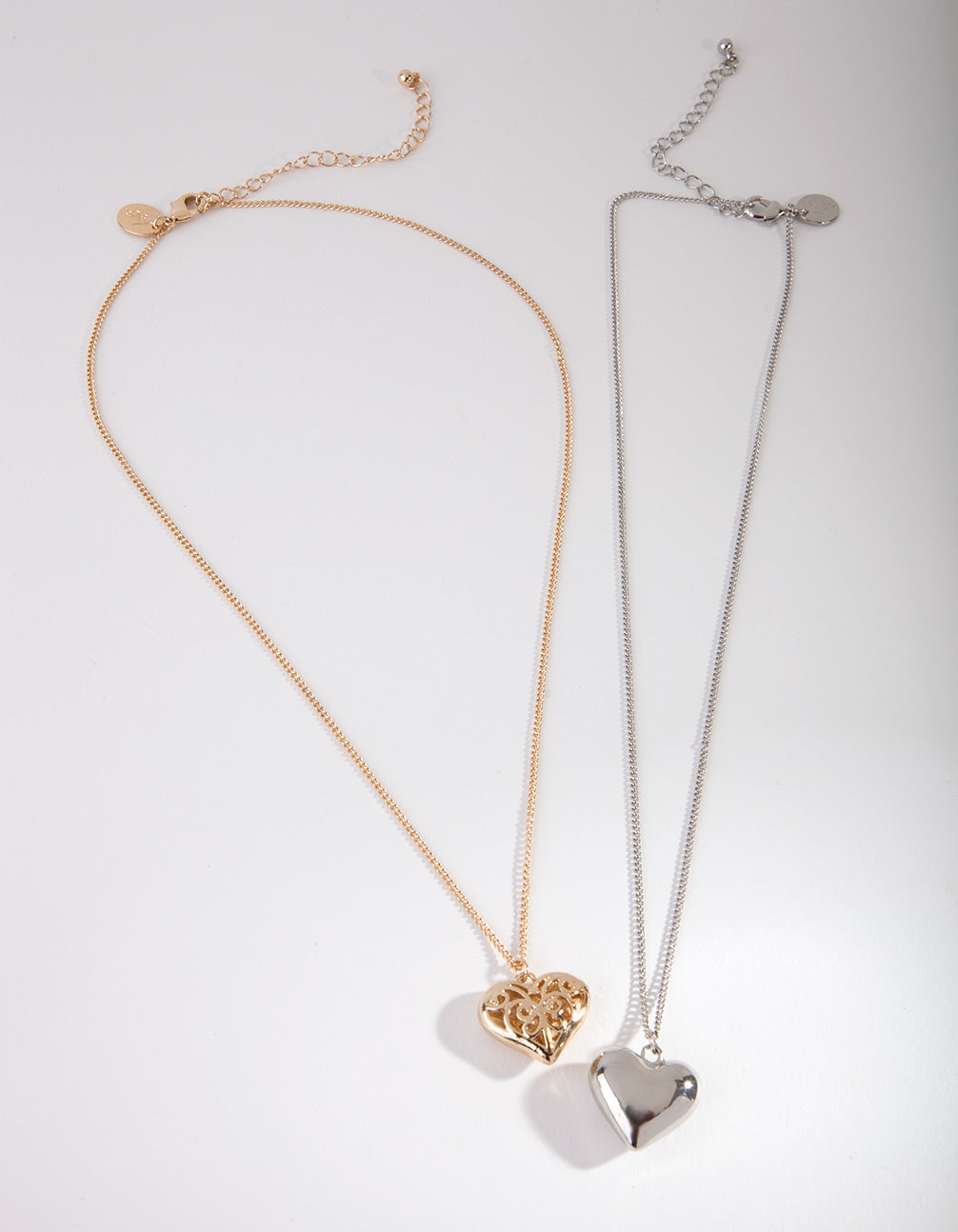 Mixed Metal Heart Necklace Pack