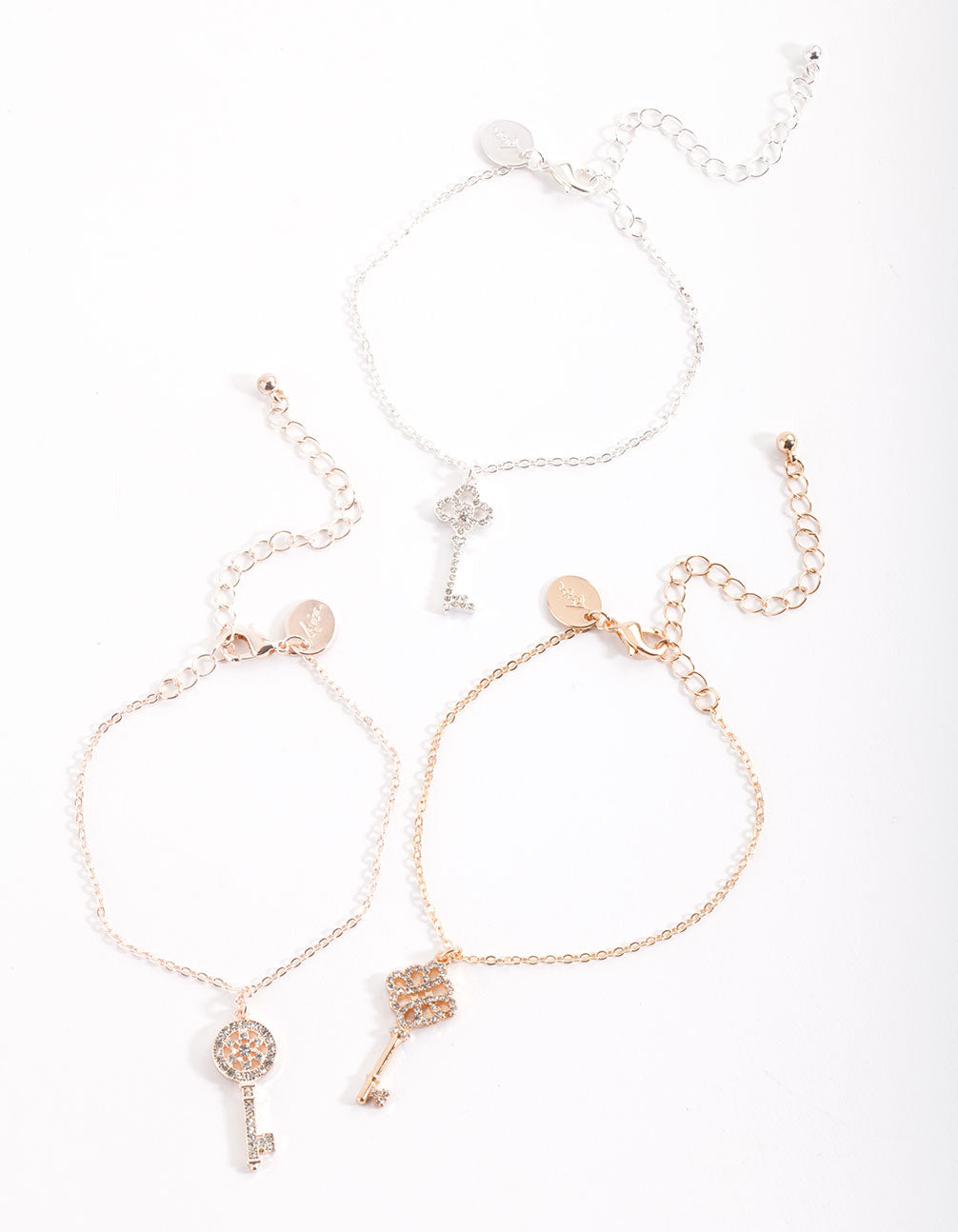 Mixed Metal Key Bracelet Pack